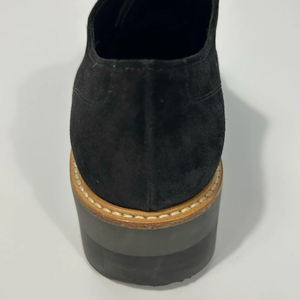 VINCE Black Davy Slip-on Oxford Suede Platform Shoes Size 7